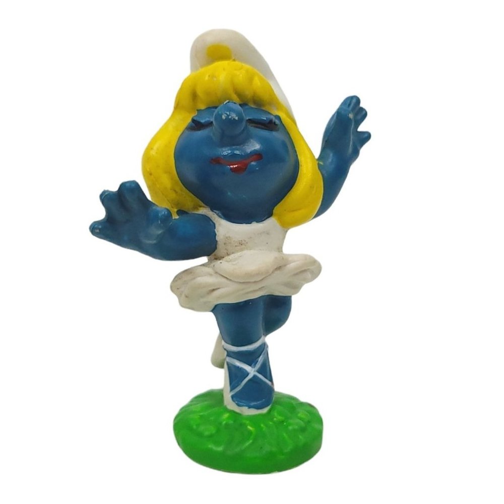 Vintage 1978 Peyo Schleich Ballerina Smurfette Smurf Figure PVC Hong Kong Ballet
